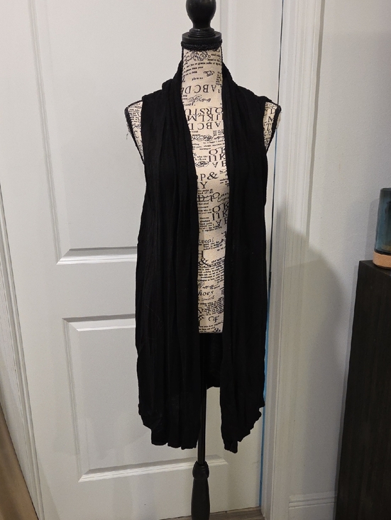 Joseph A Sweaters - Joseph A Black Open-Front Drape Cardigan Vest Size M!